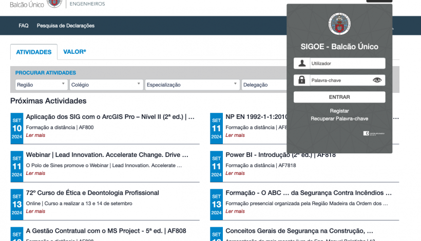 Como fazer o 1º registo no SIGOE