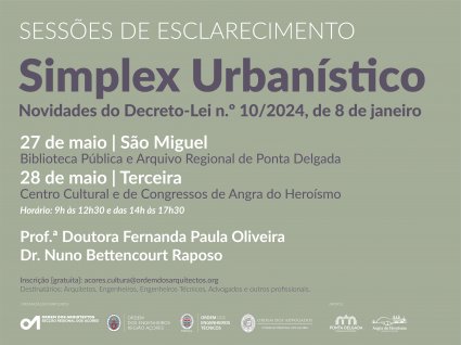 Sessões de Esclarecimento sobre o Simplex Urbanístico: Decreto-lei n.º 10/2024, de 8 de janeiro